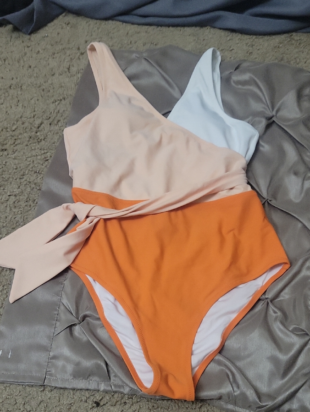 Colorblock Shades Of Orange Swimsuit